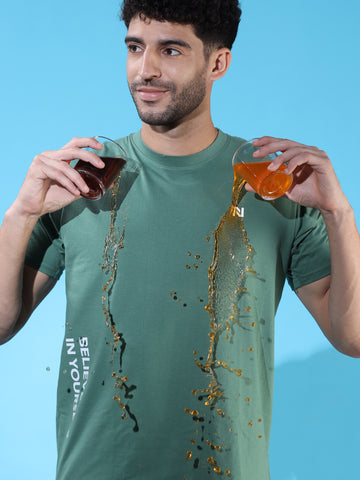 Simple Green Round neck T-Shirt