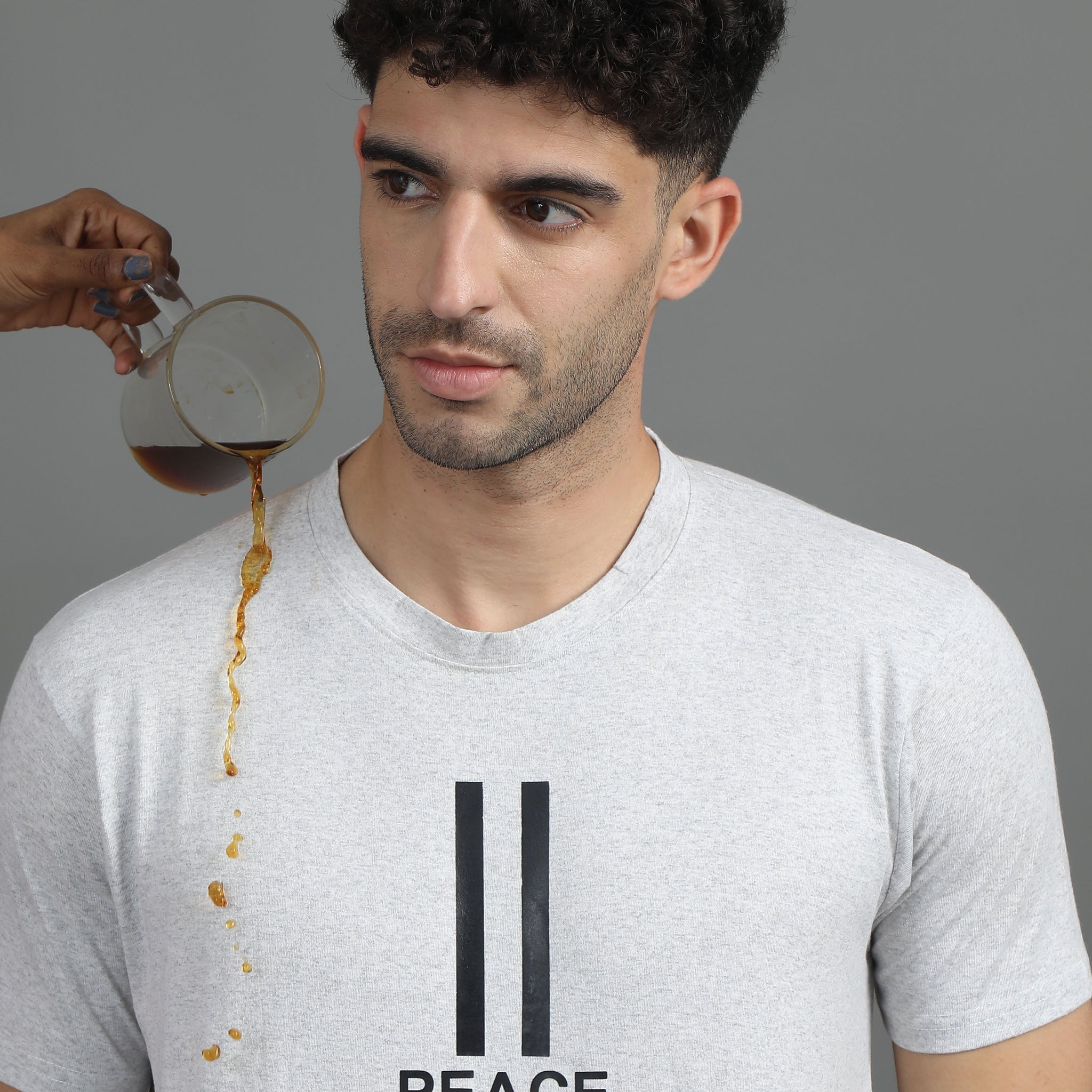 Slight Gray Round neck T-Shirt