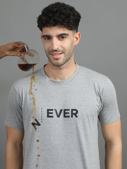 Steel Gray Round neck T-Shirt